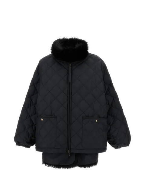 Moncler quilted faux-fur coat