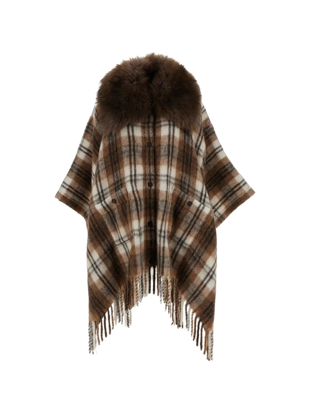 Moncler Grenoble plaid cape