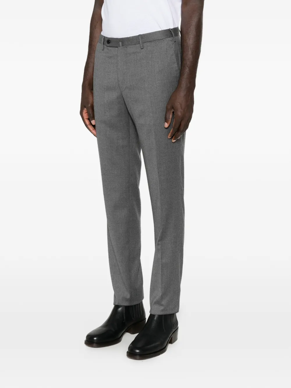 Incotex Straight wollen broek Grijs