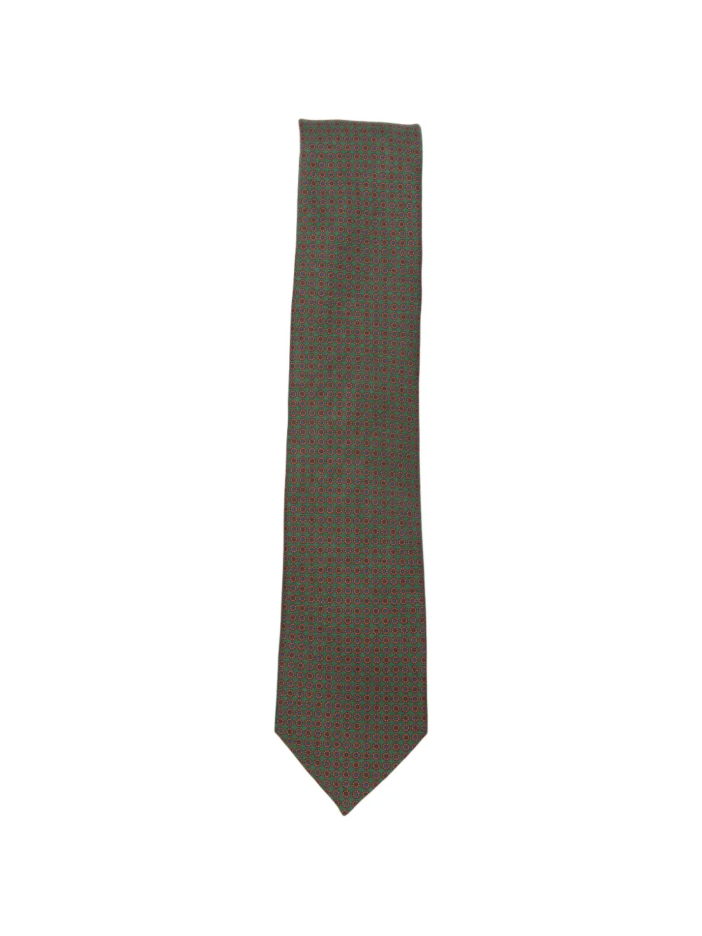 Errico Formicola geometric-pattern silk tie - Verde
