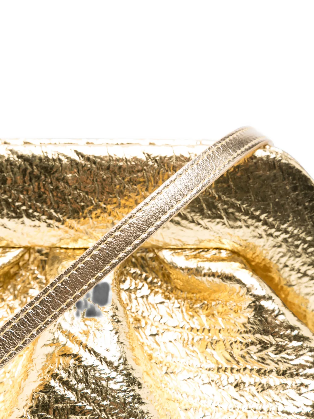 Themoirè Medium Bios clutch met metallic-effect en hennep Goud