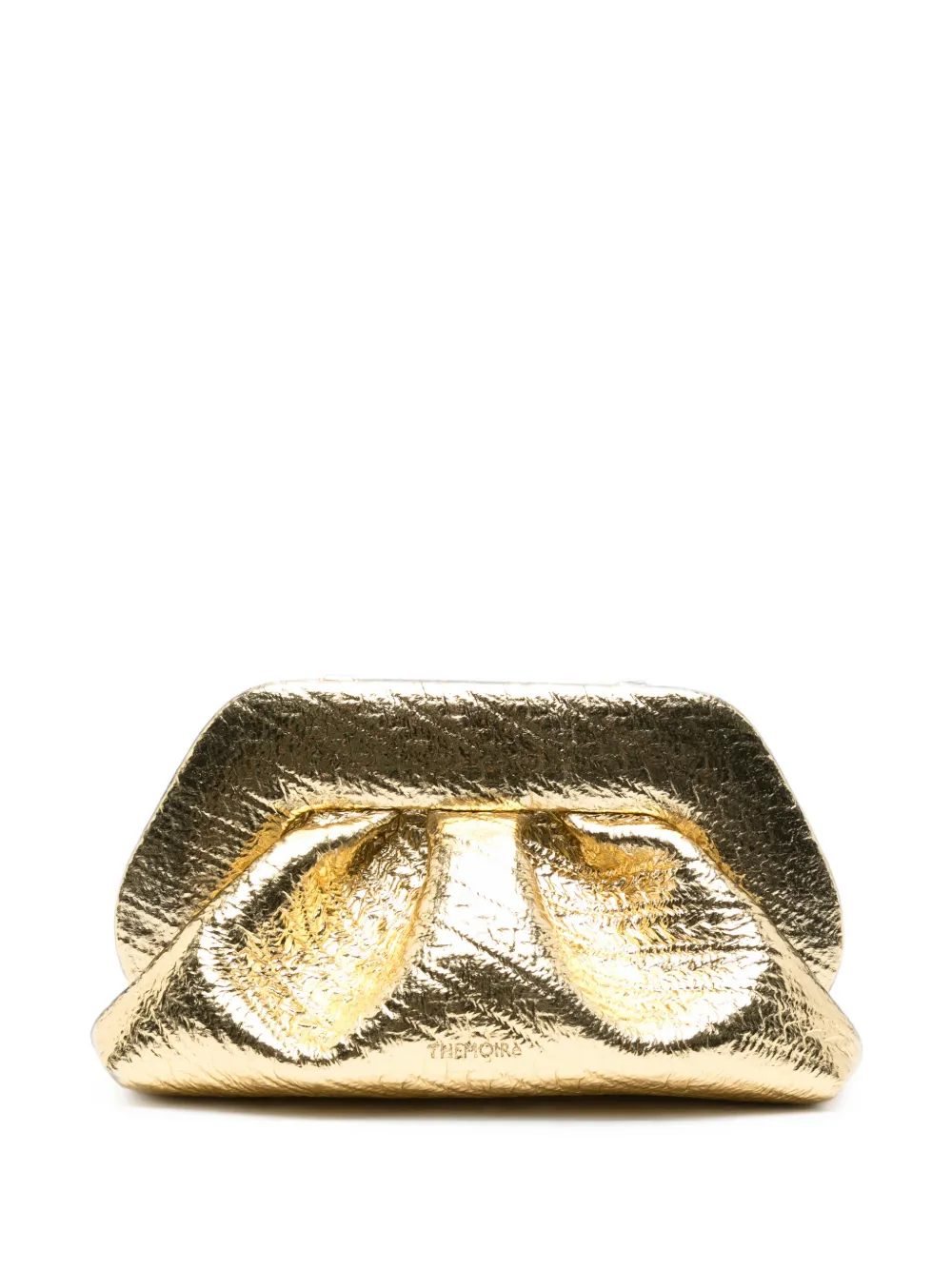 Themoirè medium Bios metallic-effect hemp clutch bag - Oro