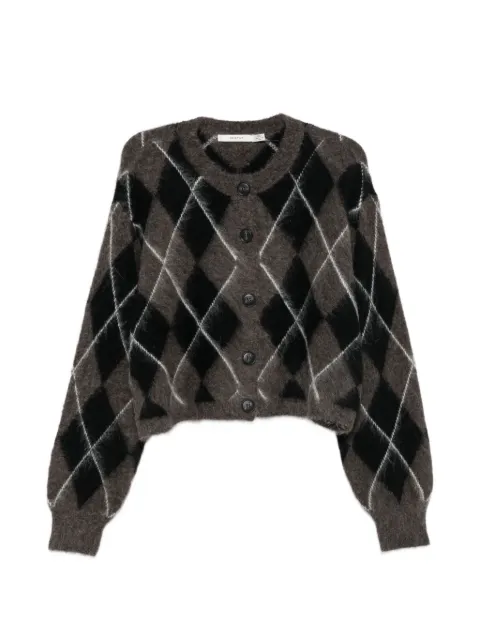 Gestuz argyle-knit alpaca cardigan