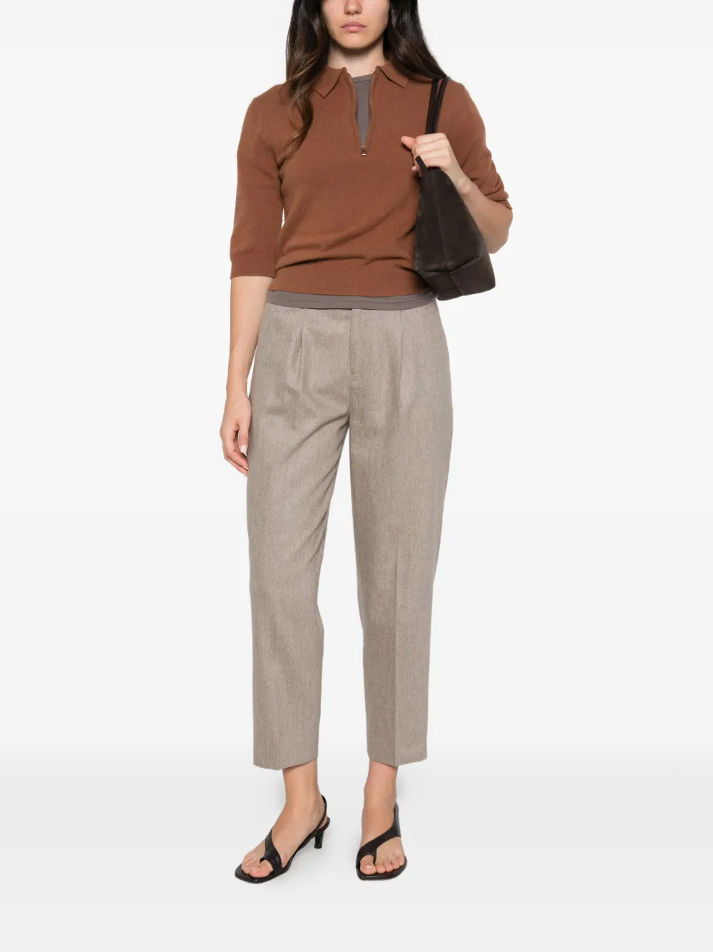 Pt Torino Pleated Wool Trousers In Neutral