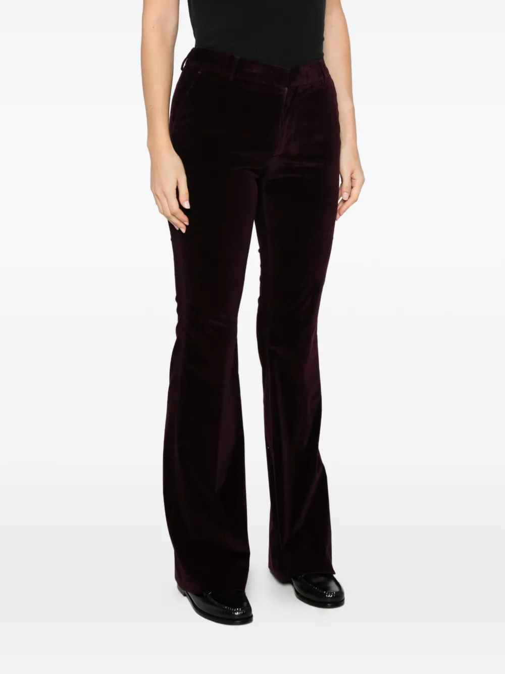 PT Torino Elsa ribfluwelen flared broek Rood