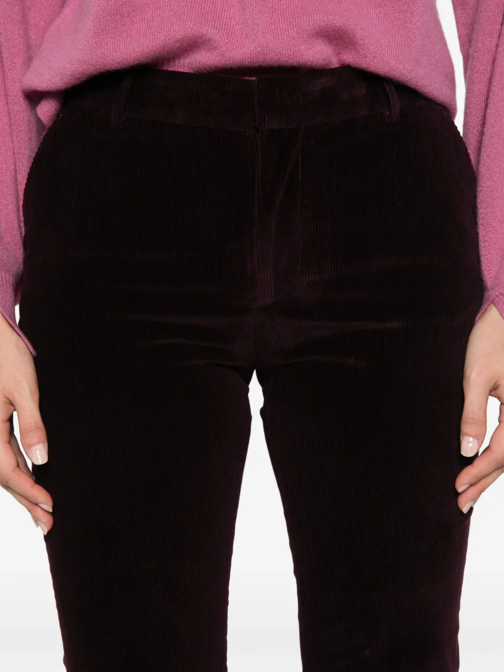 PT Torino Elsa ribfluwelen flared broek Rood