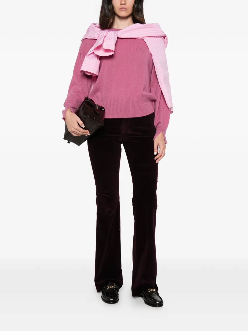 PT Torino Elsa ribfluwelen flared broek Rood