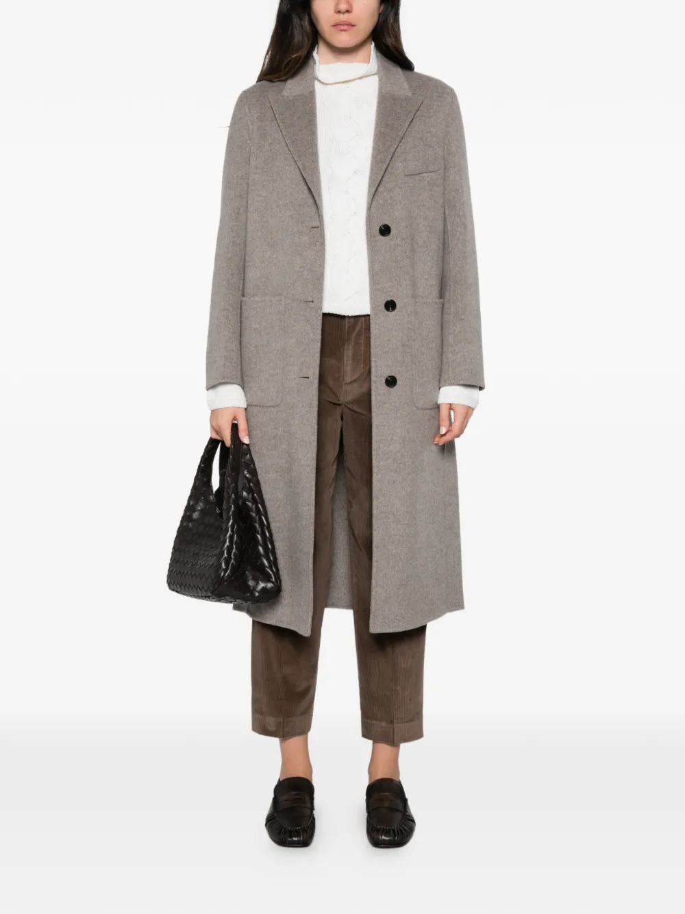 Pleated Corduroy Tapered Trousers