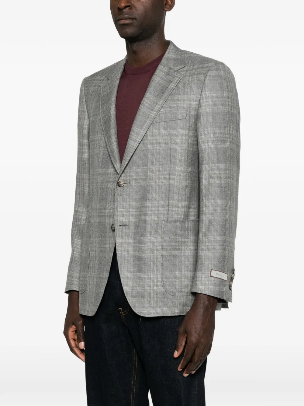 Canali Prince of Wales geruite blazer Grijs