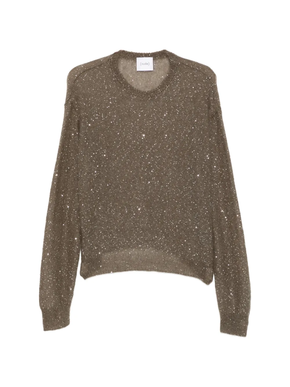 Nude sequin-embellished mohair sweater - Verde