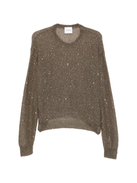 Nude sequin-embellished mohair sweater