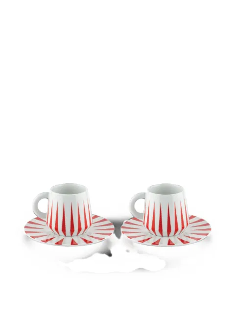 Alessi Delight coffee cups and saucers (set of two)