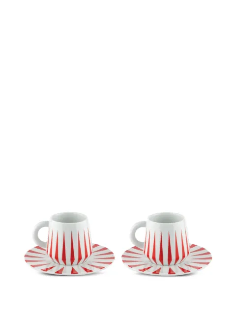 Alessi Delight coffee cups and saucers (set of two)