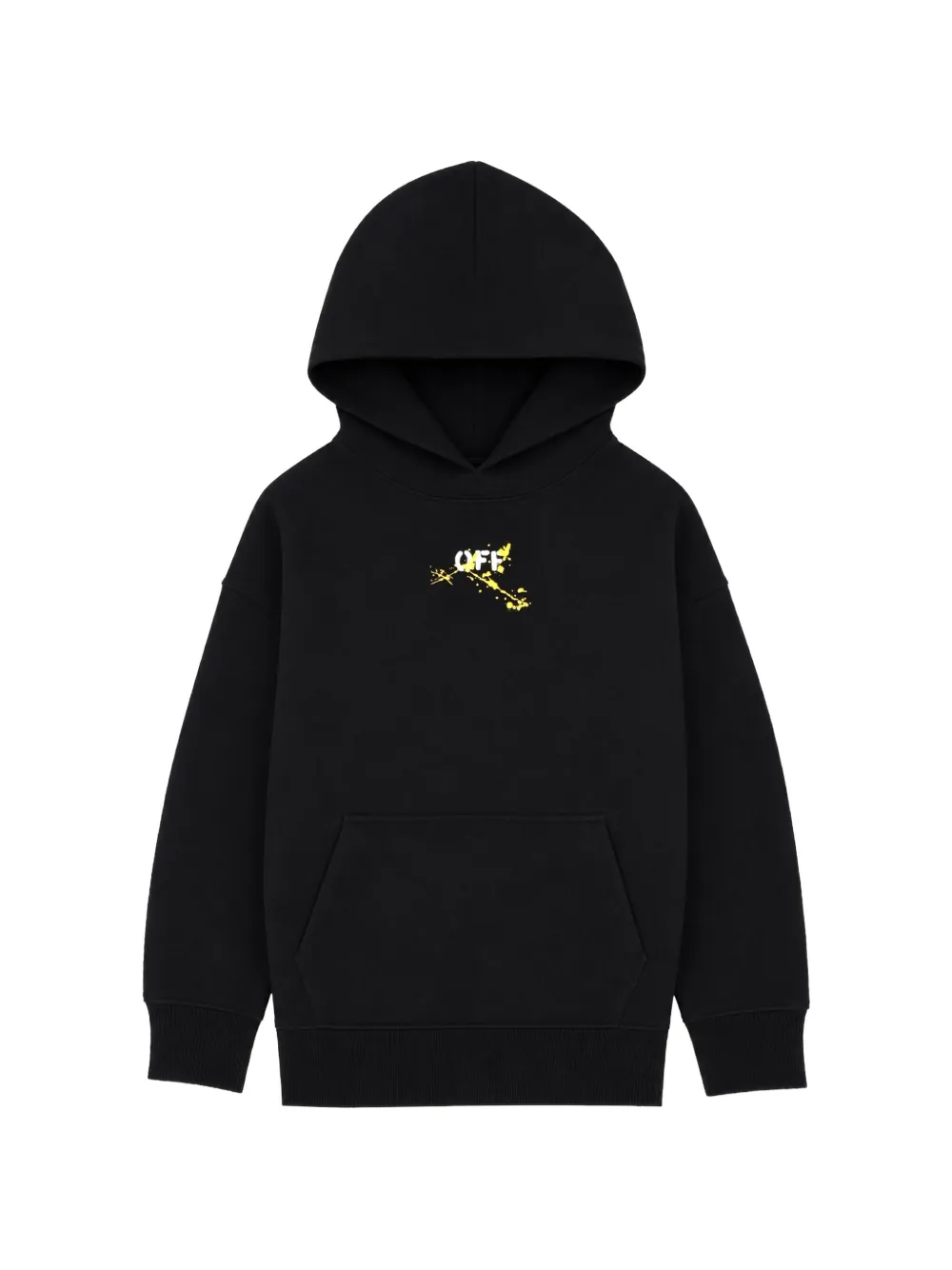 Off-White Kids logo-print cotton hoodie - Nero