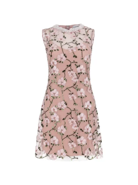 Self-Portrait pink floral sequin embellished mini dress