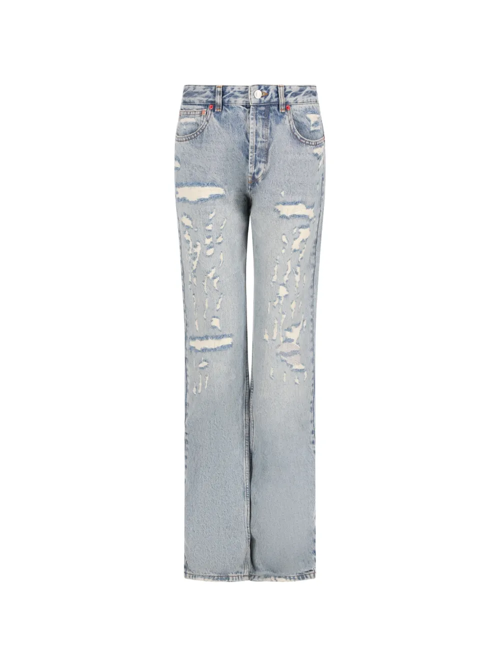 ISABEL MARANT distressed-embellishment straight-leg jeans - Blu