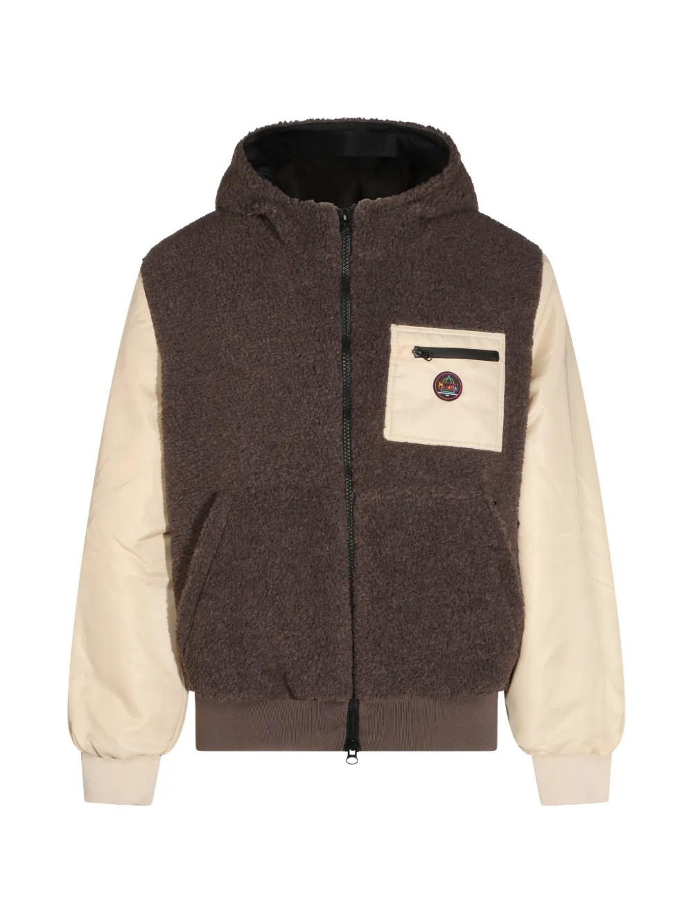 Mauna Kea Fleece-texture Panelled Jacket In Brown