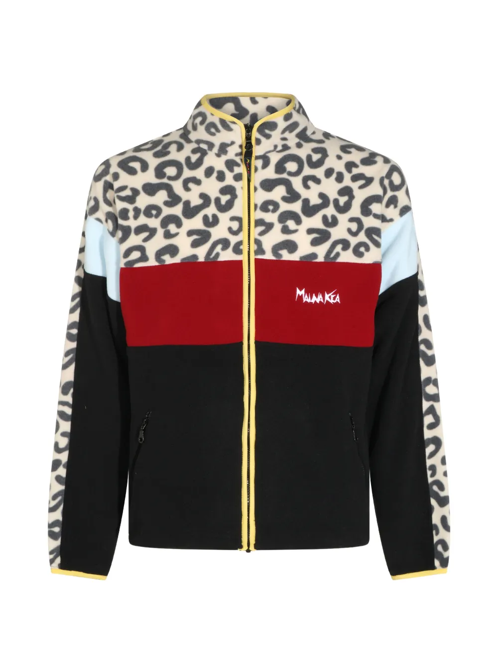 Mauna Kea Leopard-print Colour-block Jacket In Schwarz