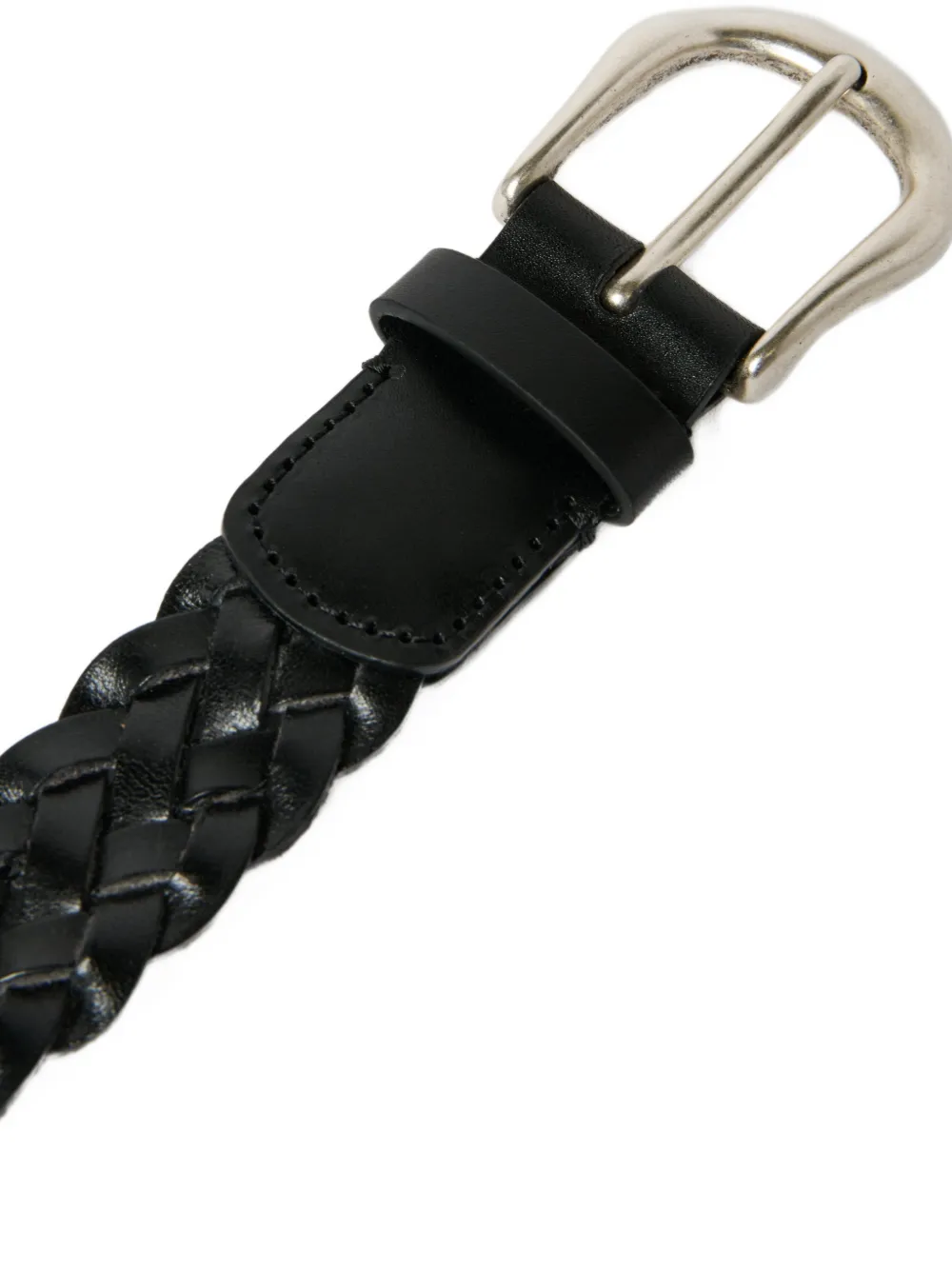 Studio Nicholson Plaited Calf Leather Belt in Black, view 2