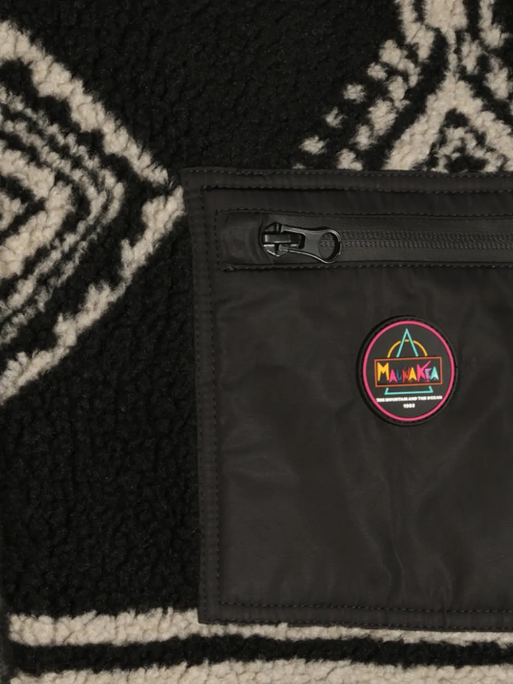 Mauna Kea Fleece hoodie met geometrisch patroon Zwart
