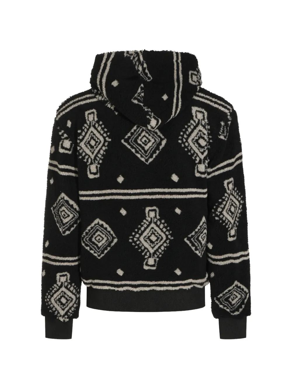 Mauna Kea Fleece hoodie met geometrisch patroon Zwart