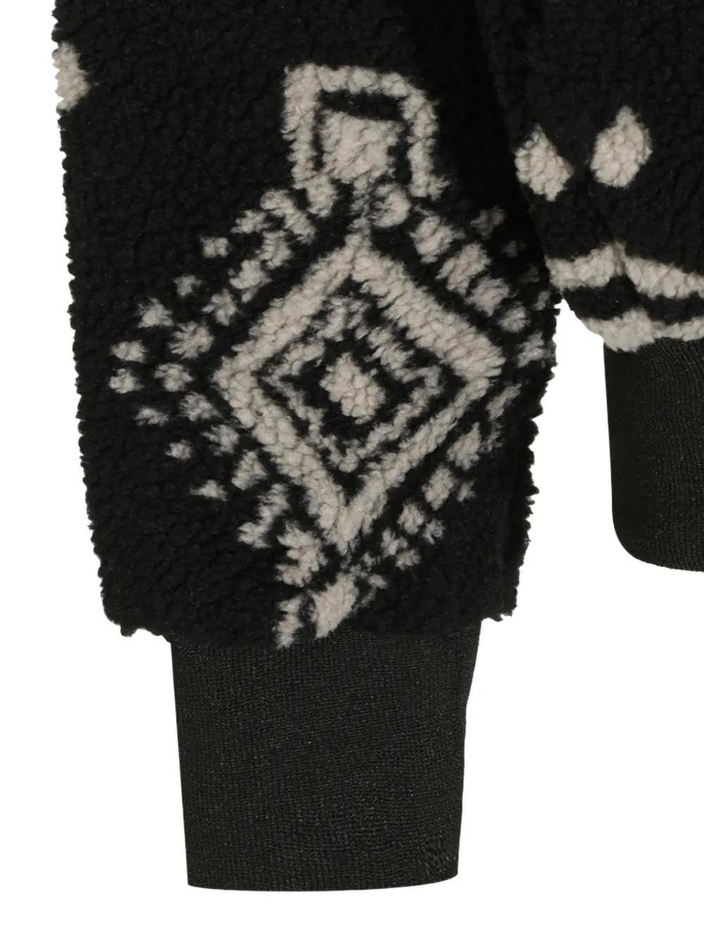 Mauna Kea Fleece hoodie met geometrisch patroon Zwart