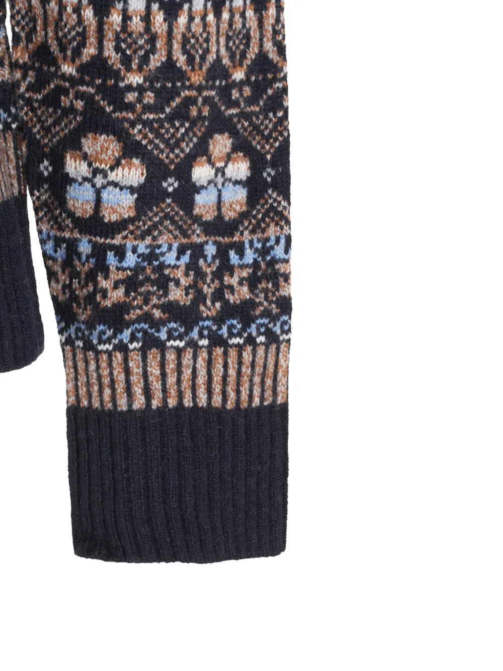 NN07 Tobias Fair Isle vest met intarsia Blauw