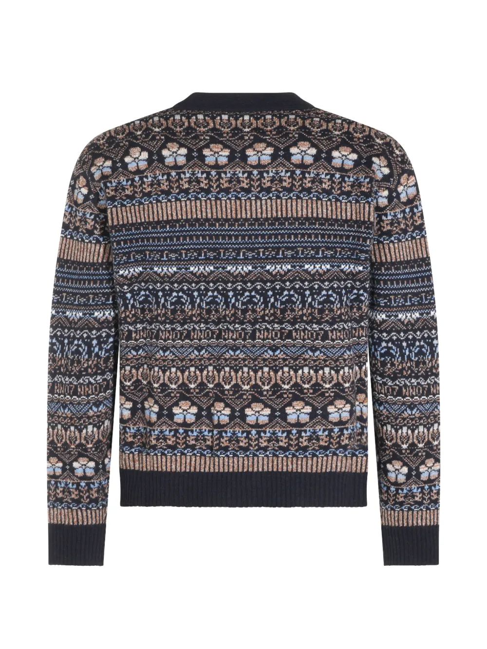 NN07 Tobias Fair Isle vest met intarsia Blauw