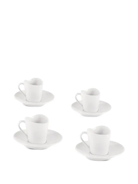 Alessi heart-shaped coffee cups and saucers set of four