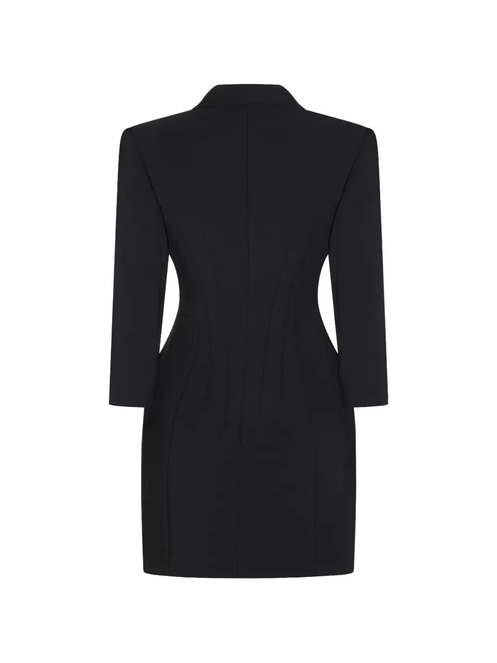 Elisabetta Franchi Mini-jurk met dubbele rij knopen en puntige revers Zwart