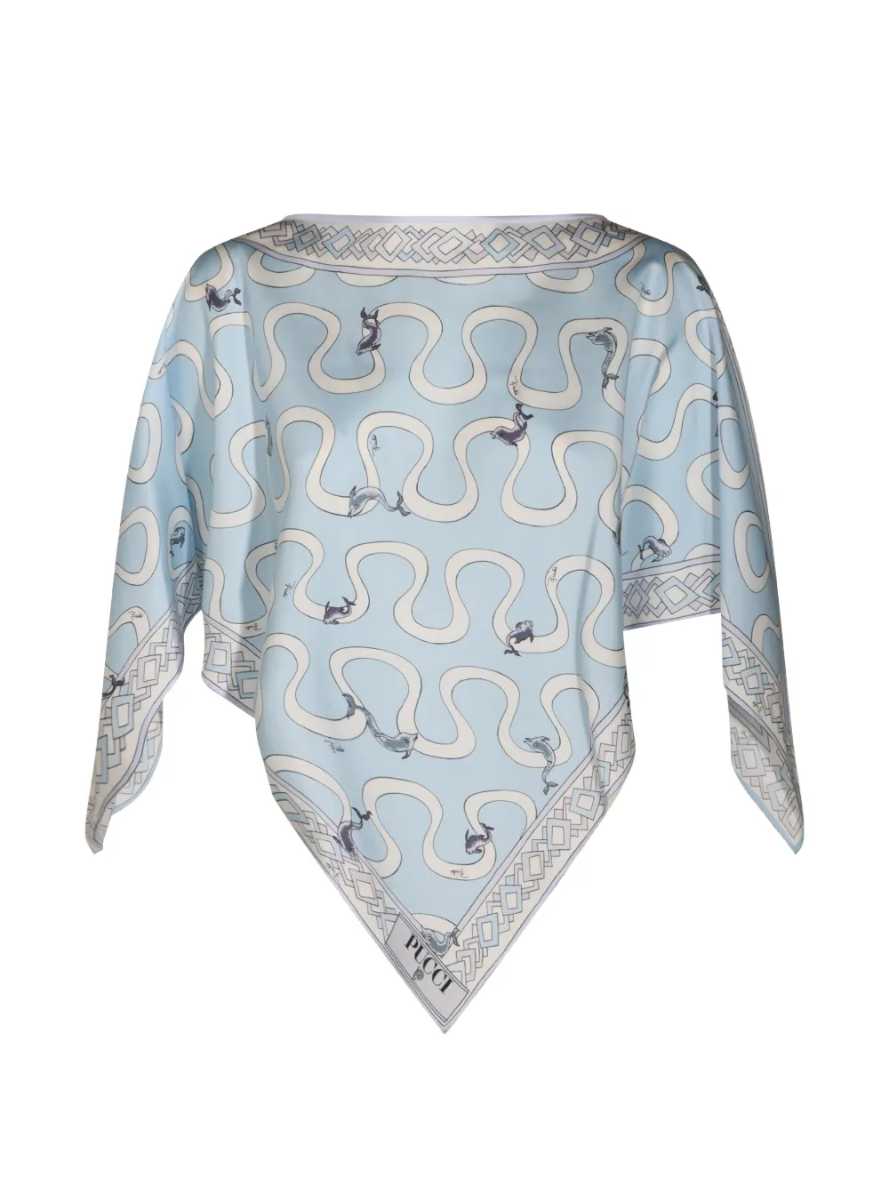 PUCCI graphic-print silk top - Blue