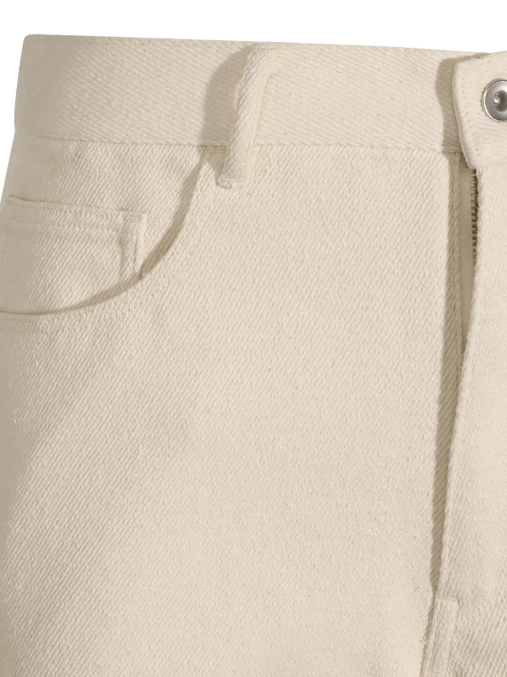 Auralee Jeans met twillweefsel Beige