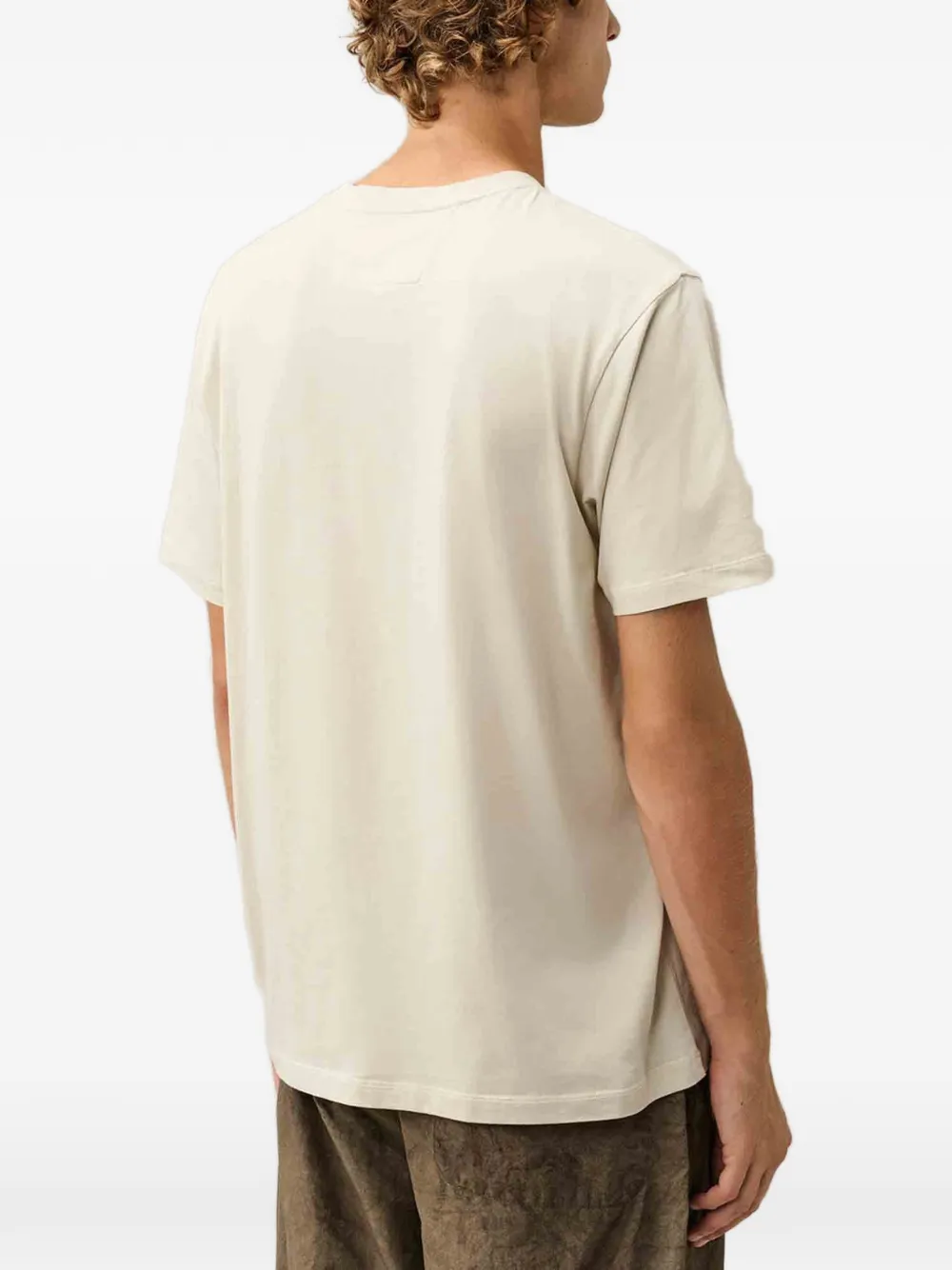 C.P. Company 30 1 jersey T-shirt met logo-patch en korte mouwen Beige