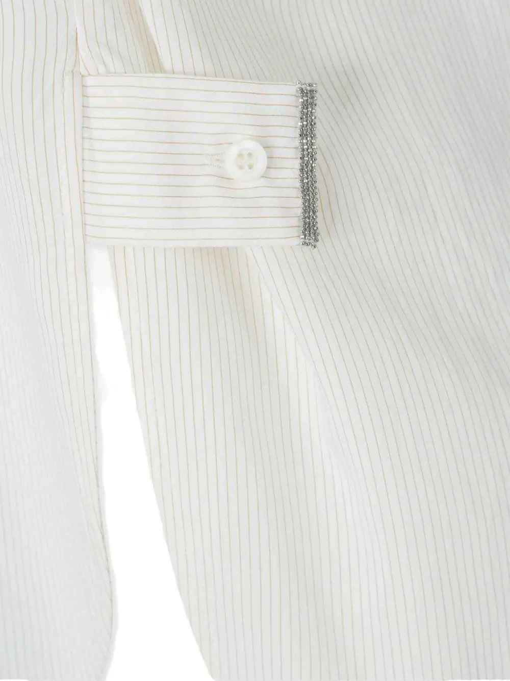 Peserico pinstripe-print bead-embellished shirt Wit