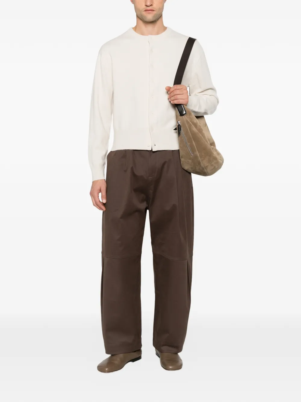 extreme cashmere Luce vest met knoopsluiting en geribbelde afwerking Beige