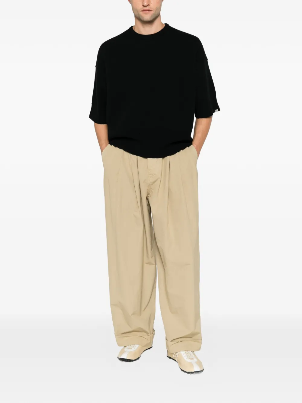 extreme cashmere Kasjmieren top met korte mouwen Zwart