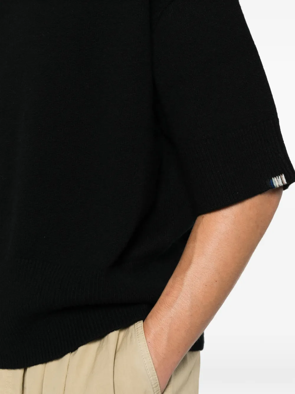extreme cashmere Kasjmieren top met korte mouwen Zwart