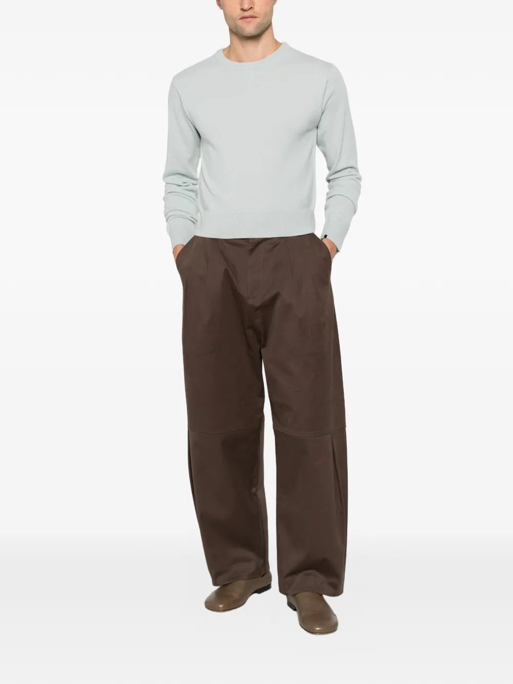 extreme cashmere March fijngebreide trui met ronde hals Blauw