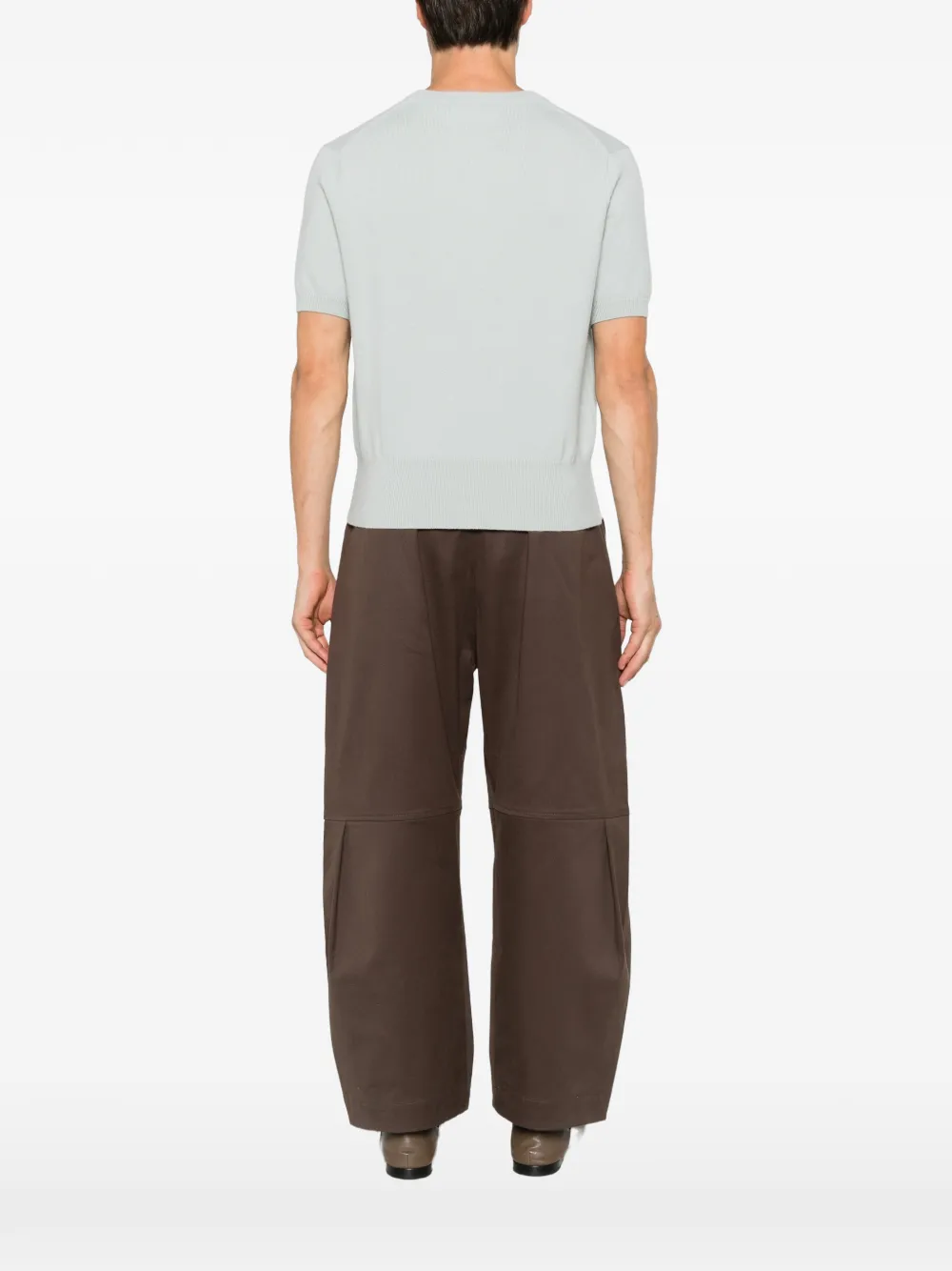 extreme cashmere T-shirt met V-hals en korte mouwen Blauw
