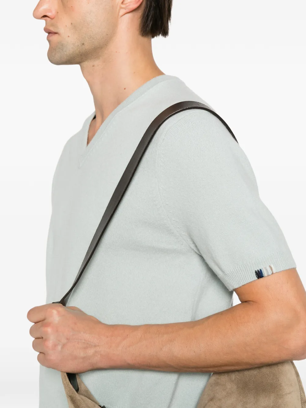 extreme cashmere T-shirt met V-hals en korte mouwen Blauw