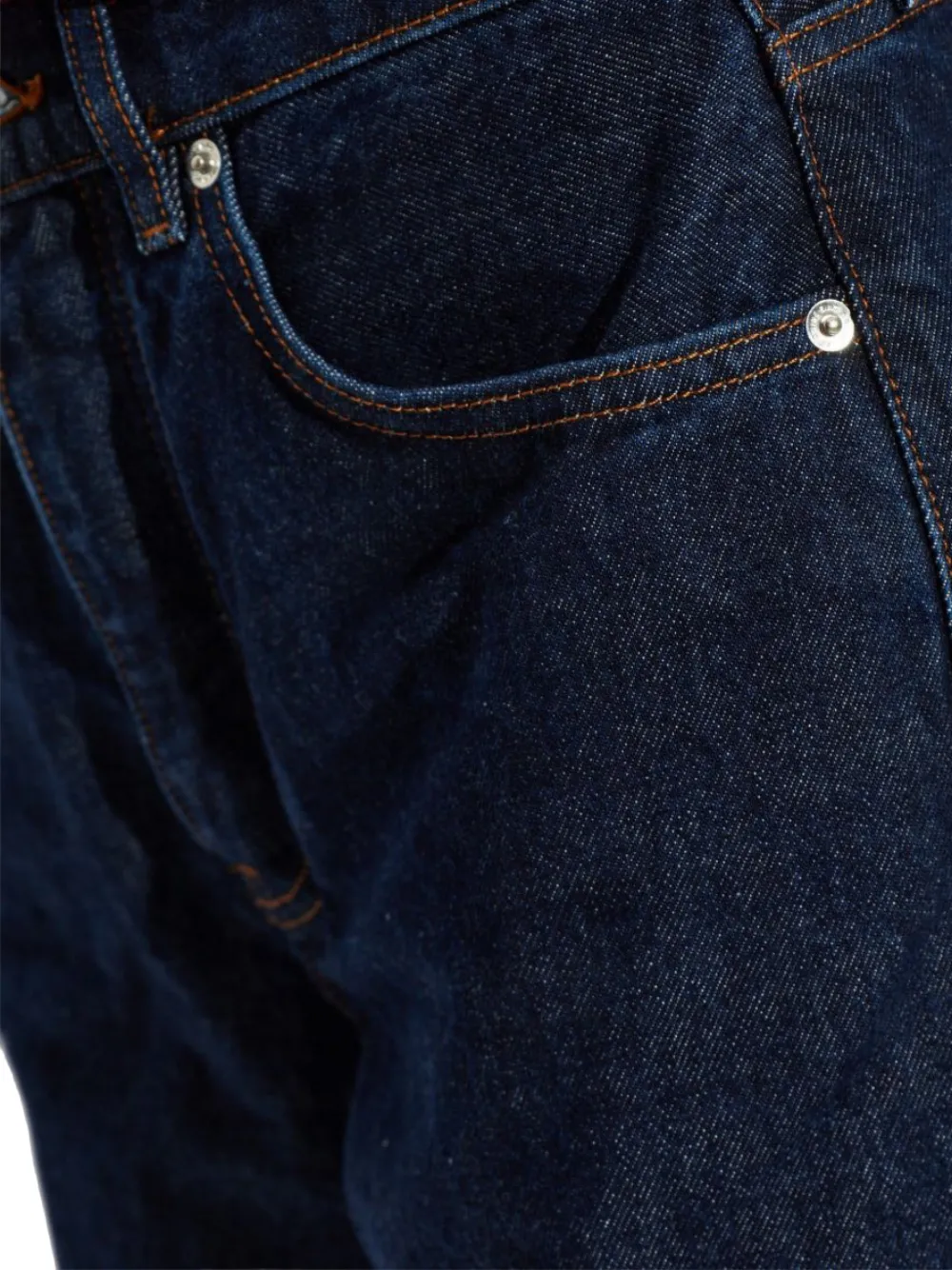 ANINE BING Jeans met wijde pijpen en verwassen effect Blauw