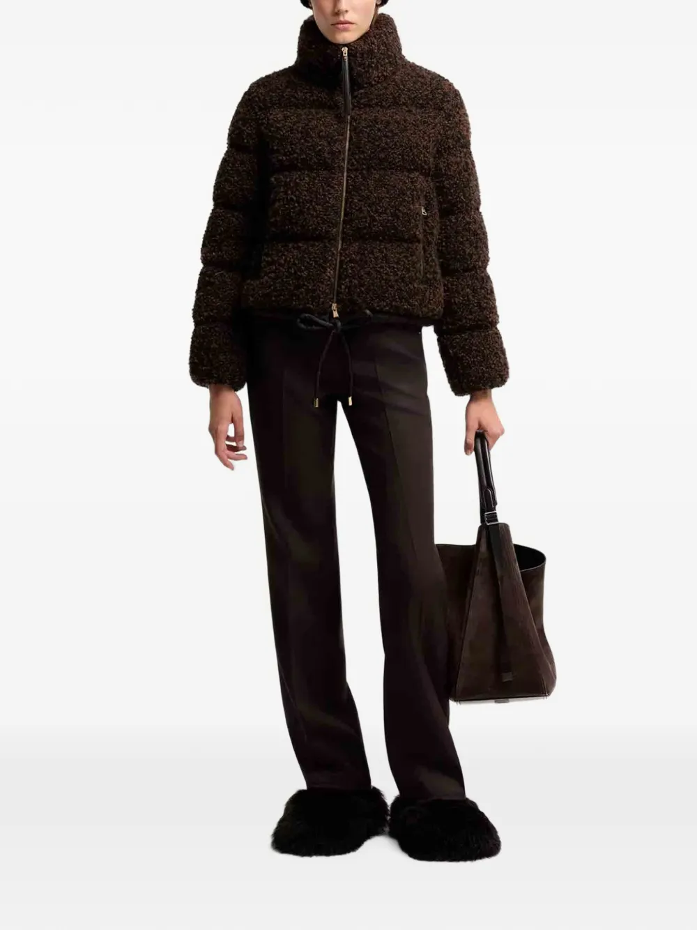 Moncler pressed-crease straight-leg trousers Bruin