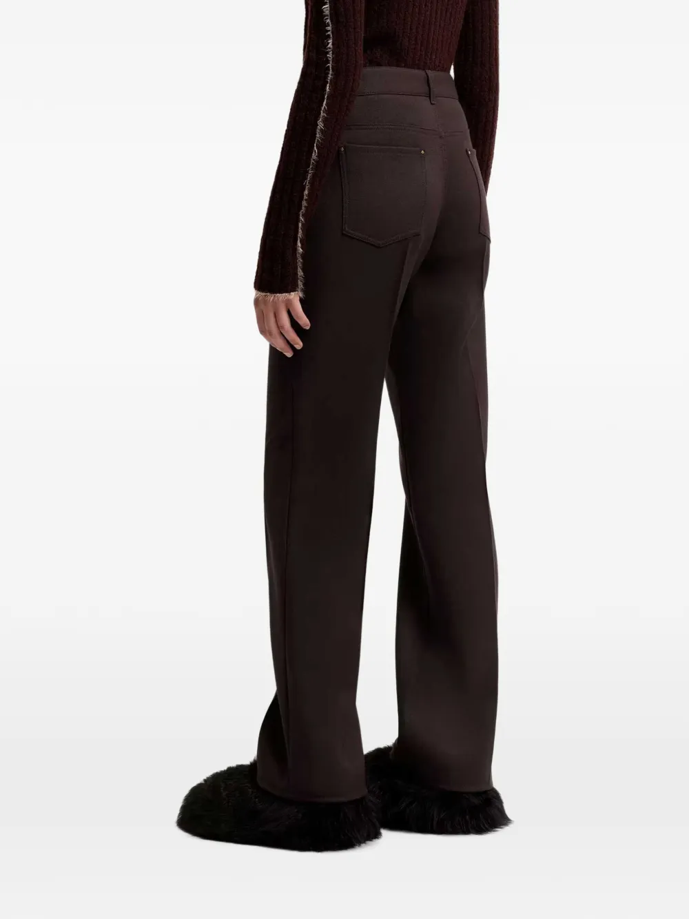 Moncler pressed-crease straight-leg trousers Bruin
