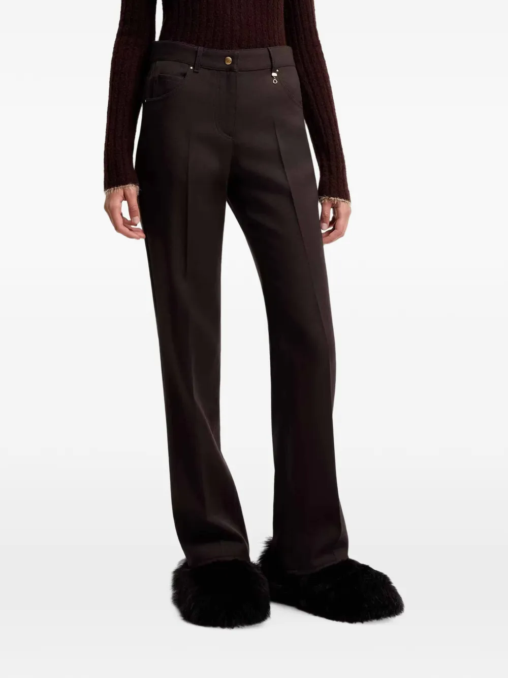 Moncler pressed-crease straight-leg trousers Bruin