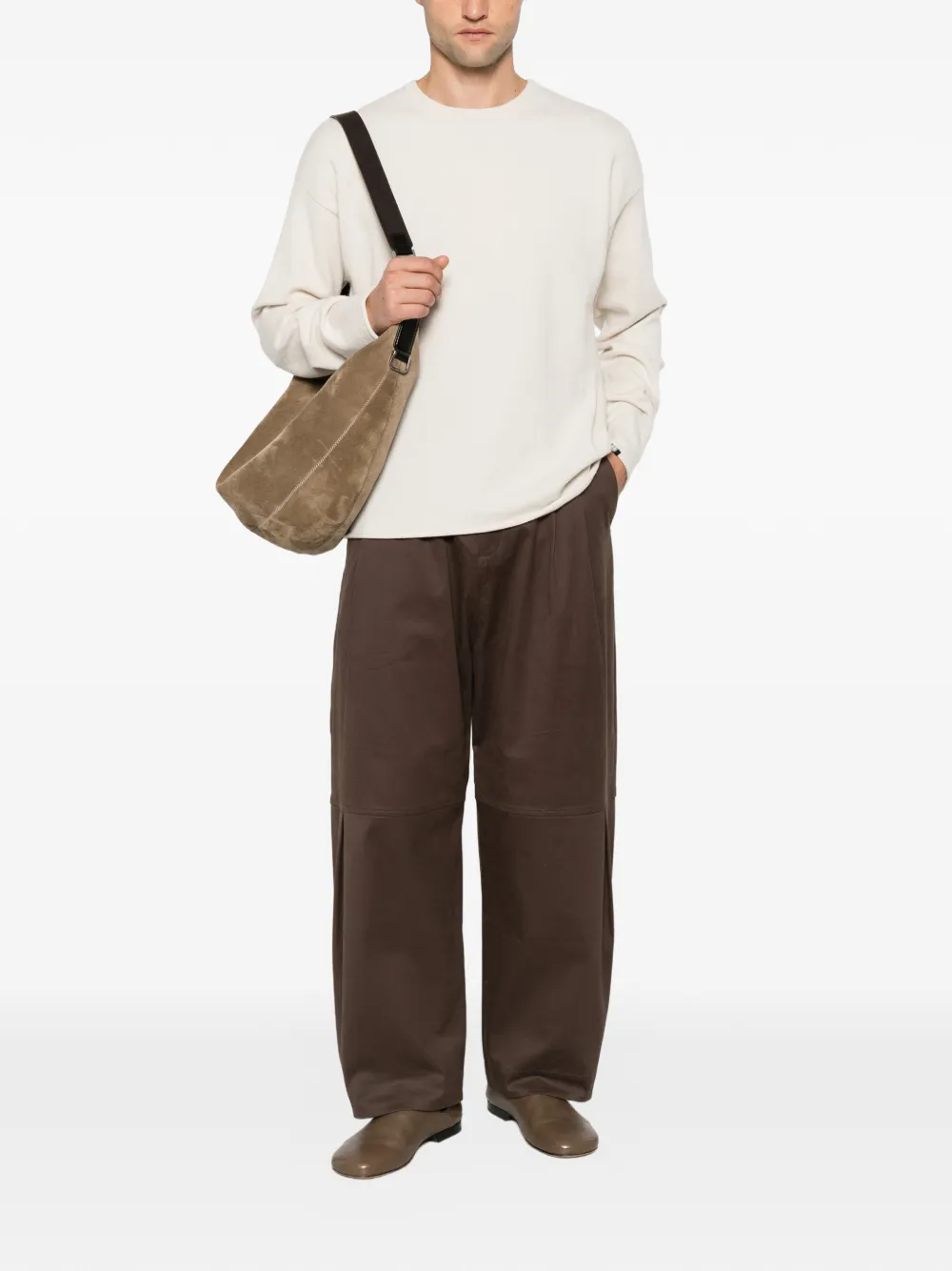 extreme cashmere Trui met hoge hals en lange mouwen Beige