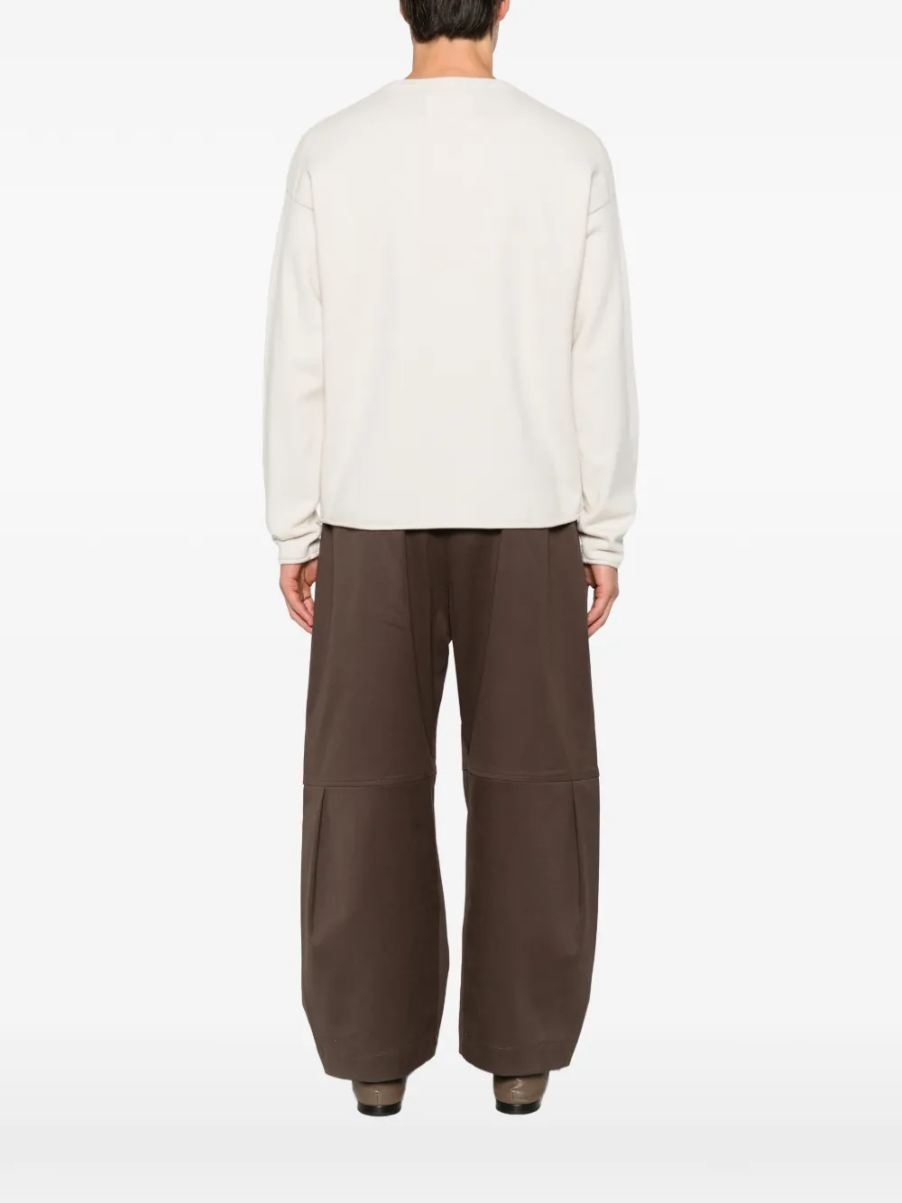 extreme cashmere Trui met hoge hals en lange mouwen Beige