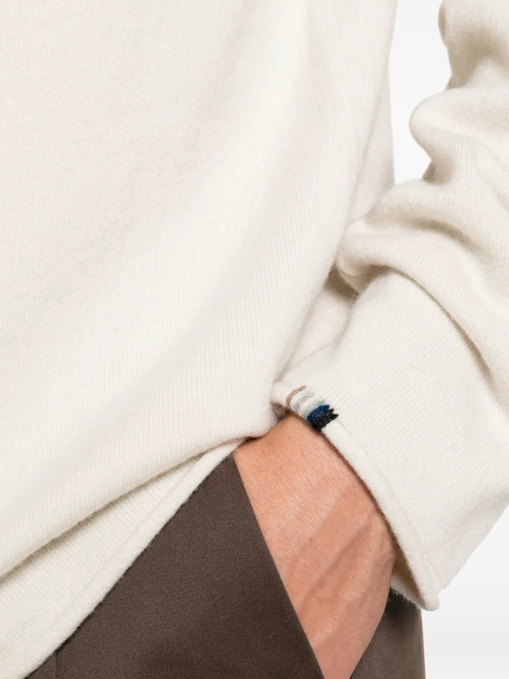 extreme cashmere Trui met hoge hals en lange mouwen Beige