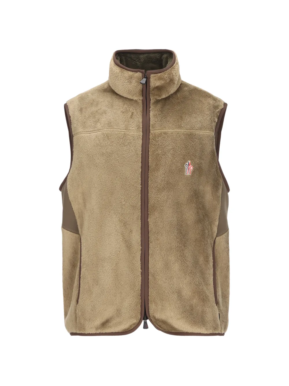 Moncler Grenoble fleece-texture logo-patch gilet