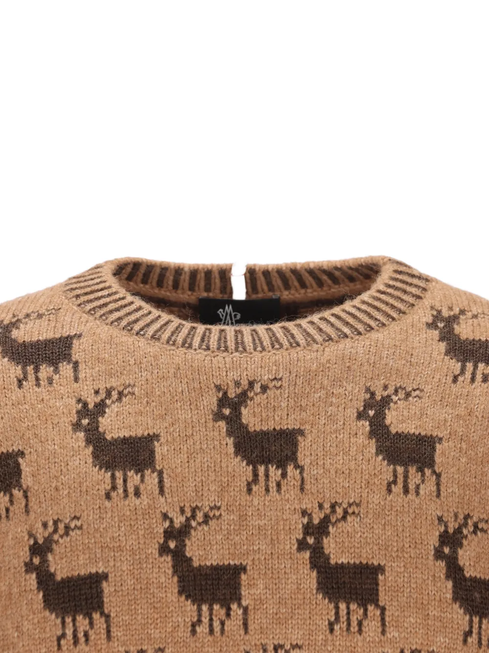 Moncler Grenoble reindeer-intarsia sweater Beige
