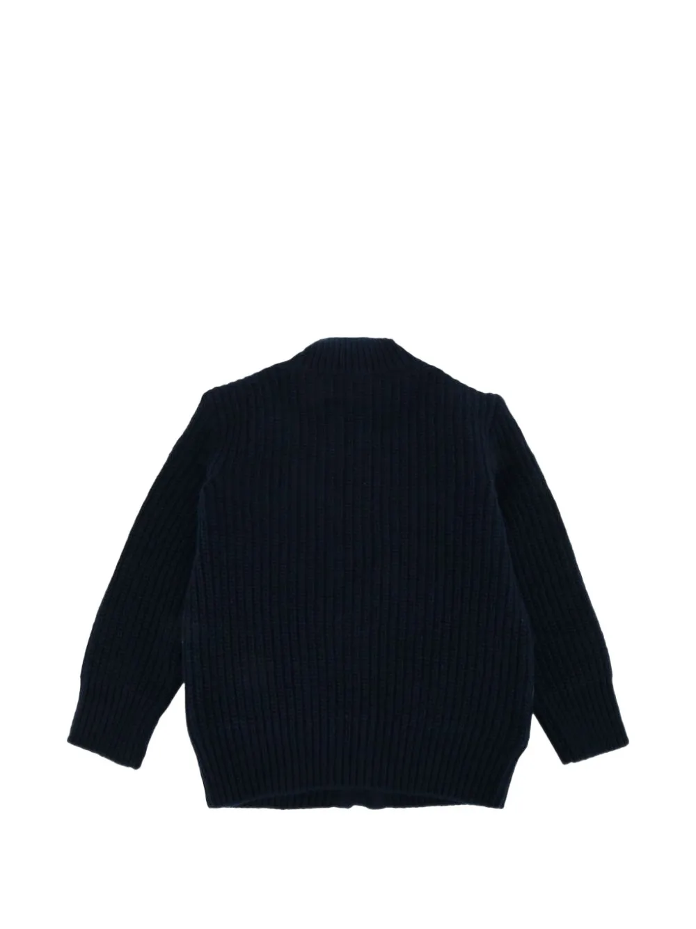 Moncler Enfant Ribgebreide trui met gewatteerd vlak Blauw